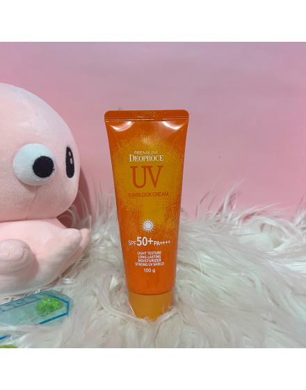 Крем Солнцезащитный Для Лица И Тела Premium UV Sunblock Cream SPF50/PA++ 100г 5578 Deoproce (Корея)