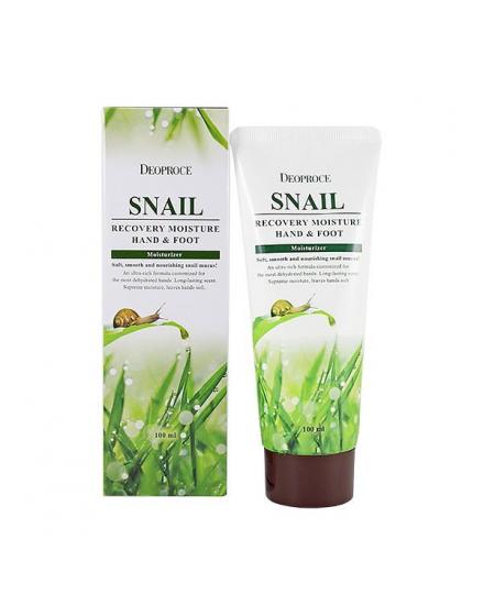 Крем Для Кожи Рук И Ног Восстанавливающий С Муцином Улитки Snail Recovery Moisture Hand & Foot 100г 5577 Deoproce (Корея)