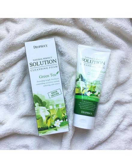 Пенка Для Умывания Зеленый Чай Natural Perfect Solution Cleansing Foam Greentea 5526 Deoproce (Корея)