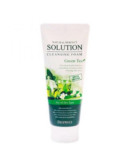 Пенка Для Умывания Зеленый Чай Natural Perfect Solution Cleansing Foam Greentea 5526 Deoproce (Корея)