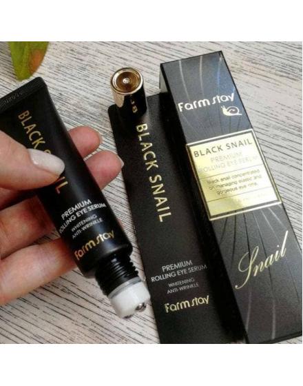 Премиум Сыворотка Для Кожи Вокруг Глаз С Черной Улиткой Black Snail Premium Rolling Eye Serum 25г 5585 FarmStay (Корея)