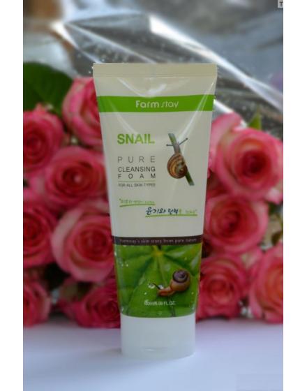 Пенка Очищающая С Экстрактом Улитки Snail Pure Cleansing Foam 5523 FarmStay (Корея)