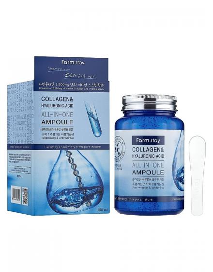 Ампульная Сыворотка С Коллагеном Collagen Hyaluronic Acid All-In-One Ampoule 5518 FarmStay (Корея)