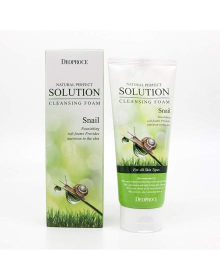 Пенка Для Умывания С Улиточным Муцином Natural Perfect Solution Cleansing Foam Snail 5528 Deoproce (Корея)