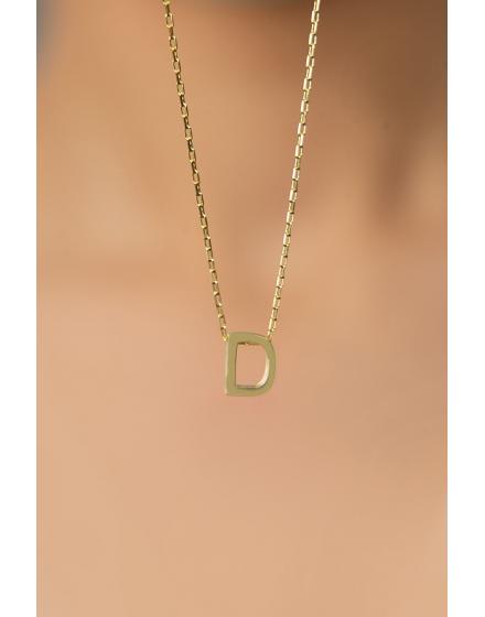 Серебряное Ожерелье 925 с Буквой "D" в Обьёме 3D PP001L Larin Silver