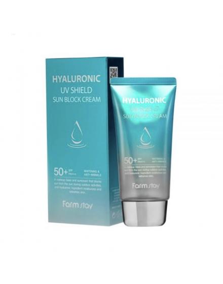 Солнцезащитный Крем С Гиалуроновой Кислотой Hyaluronic UV Shield Sun Block Cream 70г 5589 FarmStay (Корея)