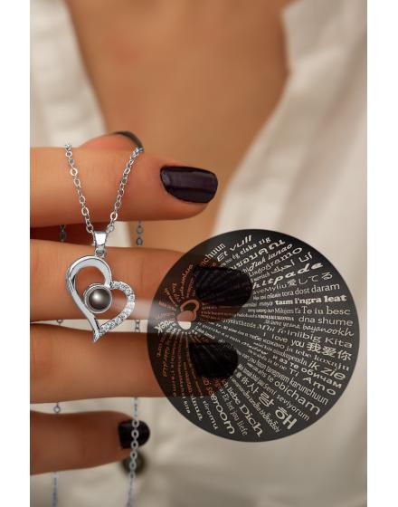 Серебряное Ожерелье 925 Модель "I Love you Сердечка" на 100 Языках PP2800 Larin Silver