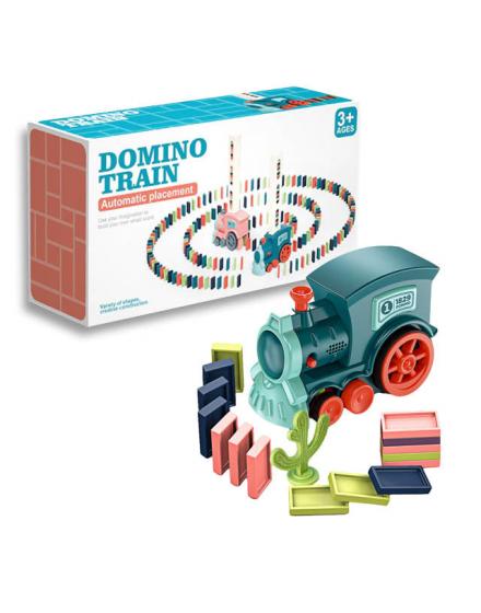 Интерактивный Поезд Домино Domino Train, Паравозик домино электронная SK3077