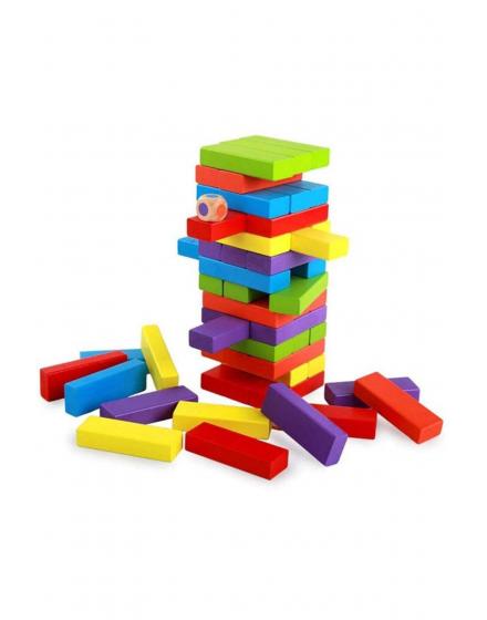 Игра Jenga Game Цветной 54 Детали Из Дерева SK9690 SHK Gift