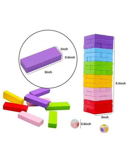 Игра Jenga Game Цветной 54 Детали Из Дерева SK9690 SHK Gift