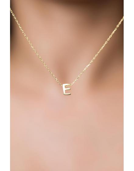 Серебряное Ожерелье 925 с Буквой "E" в Обьёме 3D PP001L Larin Silver