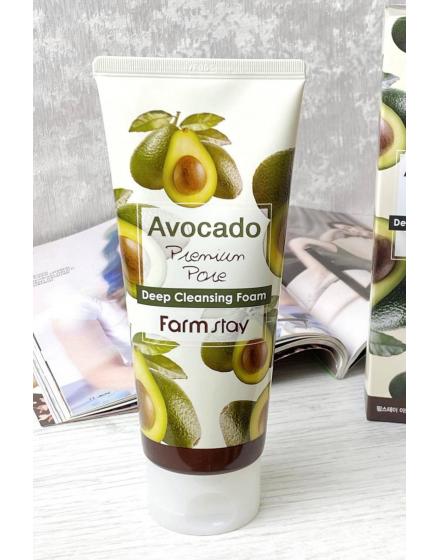 Очищающая Пенка С Экстрактом Авокадо Avocado Premium Pore Deep Cleansing Foam 5522 FarmStay (Корея)