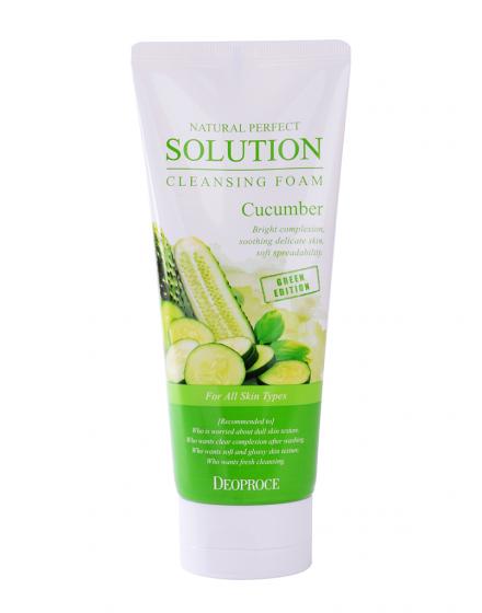 Пенка Для Умывания Огурец Natural Perfect Solution Cleansing Foam Green Edition Cucumber 5525 Deoproce (Корея)