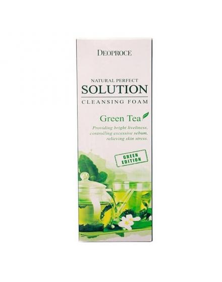 Пенка Для Умывания Зеленый Чай Natural Perfect Solution Cleansing Foam Greentea 5526 Deoproce (Корея)