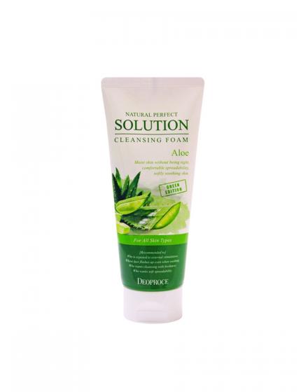 Пенка Для Умывания Алоэ Natural Perfect Solution Cleansing Foam Green Edition Aloe 5527 Deoproce (Корея)