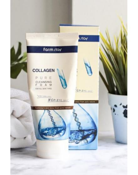 Пенка Очищающая С Коллагеном Collagen Pure Cleansing Foam 5520 FarmStay (Корея)