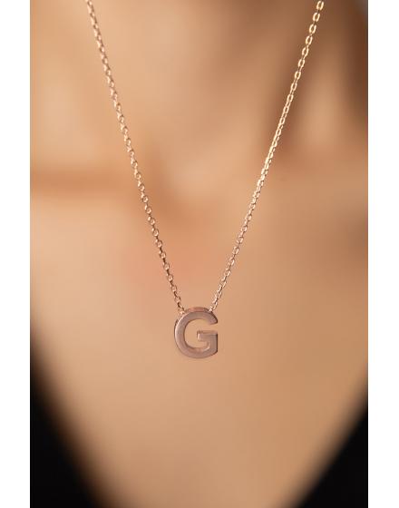 Серебряное Ожерелье 925 с Буквой "G" в Обьёме 3D PP001L Larin Silver